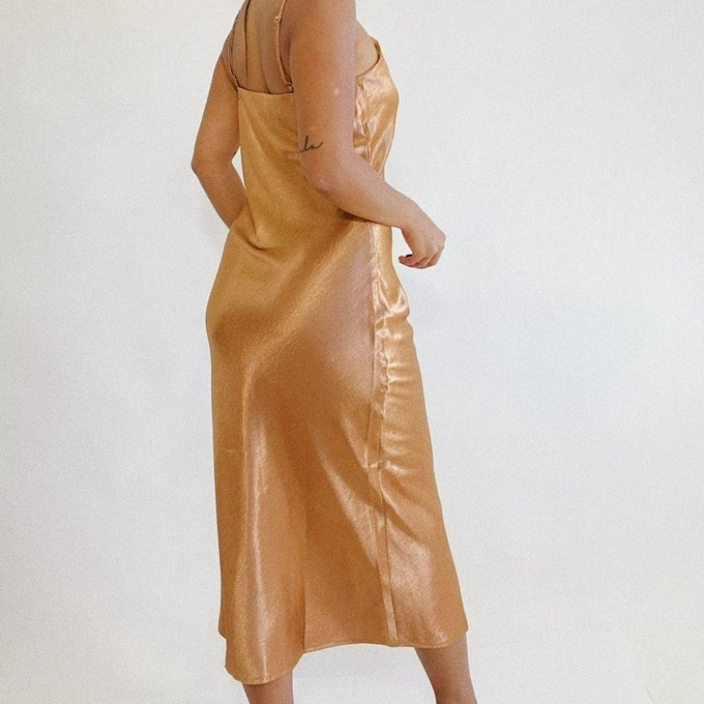 Touch Me Gently Cami Midi Dress (Brown Sugar) - Picture 4 of 10